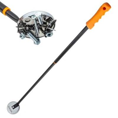 Image of NEIKO 53428A Telescoping Magnetic Pickup Tool, Heavy Duty 50 Pound, 36.5 Inch Long Magnet Stick, Large with Handle, Extendable Nail Sweeper, Wand