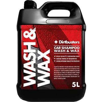 Image of Dirtbusters Car Shampoo With Wax, Deep Cleaning Wash &amp; Wax A Carnauba Waxed Glossy Shine Finish, To Clean Detail All Vehicle Exteriors (5L)