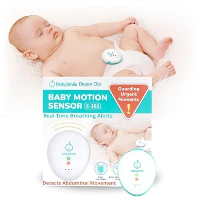 Image of Baby Smile Motion Breathing Monitor Abdominal Movement Buzzing &amp; Audible Alerts for Quick