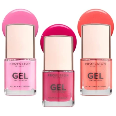 Image of Profusion Cosmetics Go To Brights Gel Effect Nail Polish for Long Wearing Shades, Quick Dry with Glossy Finish Gel, Raise Your Beauty Routine Premium Tool