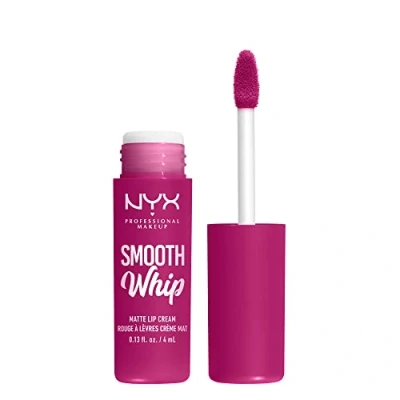 Image of NYX Professional Makeup Liquid Lipstick, Matte Lip Cream, Ultra Vibrant Shades, With Shea &amp; Cocoa Butter, Smooth Whip, Shade: Bday Frosting