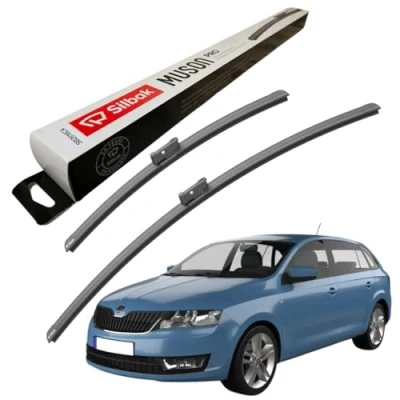 Image of Silbak Windscreen Wipers, fits for SKODA RAPID SPACEBACK (2013 ONWARDS) Front Wiper Blades, 600mm/400mm