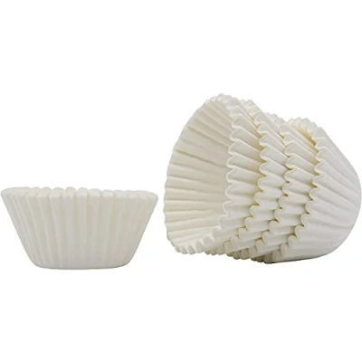 Image of White 100 Mini Cupcake Cases Baking Muffin Petits Fours (White Colour)