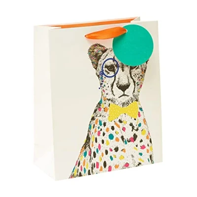 Image of Vivid Safari Leopard Medium Gift Bag With Tag Wrapping Essentials