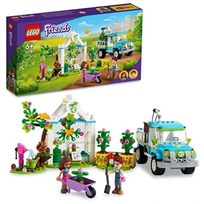 Image of LEGO 41707 Friends Tree Planting Vehicle Flower Garden Building Set with Toy Car, Olivia Mini Doll and Animal Figures, Nature Inspired Summer