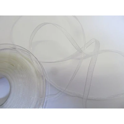 Image of Sheer Organza Ribbon 25 metre rolls White 7mm