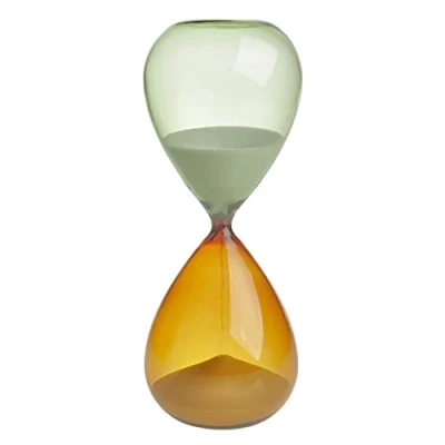 Image of TFA Dostmann Analogue Hourglass, 18.6010.02.41, Running time Approx. 30 Minutes Glass Table Clock Decoration Orange Green, Sand, (L) 90 x (B) (H) 230 mm