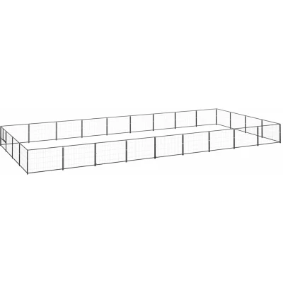 Image of vidaXL Dog Kennel Black 36 m² Steel
