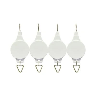 Image of Lythor Pack Plant Hook Pulley, Retractable Hanger Easy Reach Hanging Flower Basket for Garden Baskets Pots and Birds Feeder Hang High up Pull Down to Water Or Feed (White 4Pack)