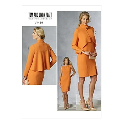 Image of Vogue Patterns 1435, Misses Jacket and Dress,Sizes, Wool, E5 (14 16 18 20 22)