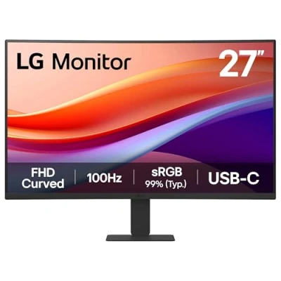 Image of LG Monitor 27U421A Curved FHD 1080p VA 27 inch, 100Hz, 5ms, Computer desktop display Flicker safe &amp; Reader Mode, USB C, HDMI, Matte Black
