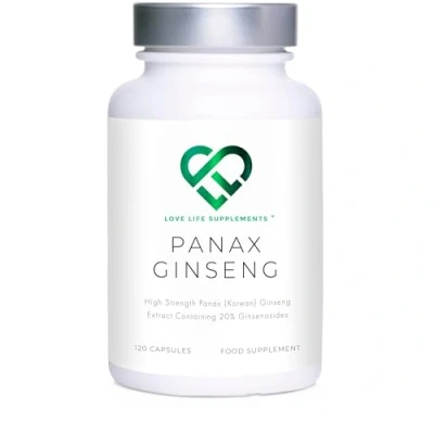Image of Panax (Korean) Ginseng 3500mg 20% Ginsenosides 4 Month Supply 120 High Strength Capsules with No Bulking Agents for Improved Memory, Athletic Endurance, Stress Reduction Love Life Supplements