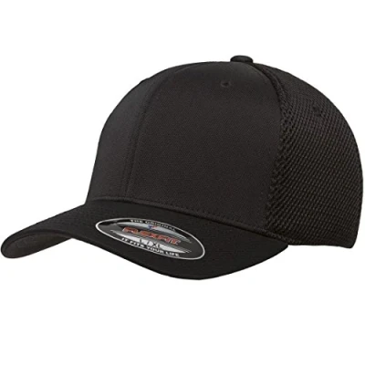 Image of Flexfit Men&#039;s Ultrafibre Airmesh Fitted Cap Hat, Black, S M UK