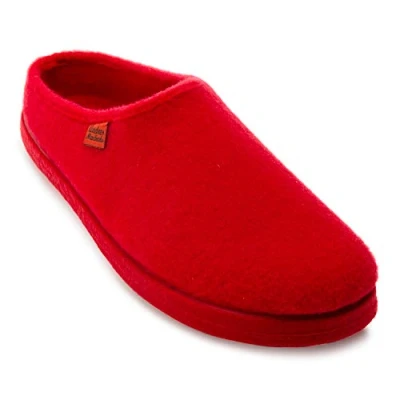 Image of Andrés Machado Unisex Home Slippers for Men &amp; Women Warm Winter Sliders red AM001 Made of Felt Anti Slip Rubber Outsole Size 4.5 UK Men/ 5 Women/EU 41