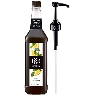 Image of Routin 1883 Premium Iced Tea Lemon Syrup (Plastic Bottle) 1L + Pump