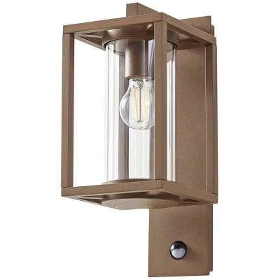 Image of Lucande outdoor wall lamp Ferda, sensor, hanging, bronze, E27