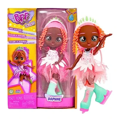 Image of BFF by Cry Babies Daphne Collectible Fashion Doll with Long Hair, Fabric Clothes and 9 Accessories Gift Toy for Girls Boys +3 Years