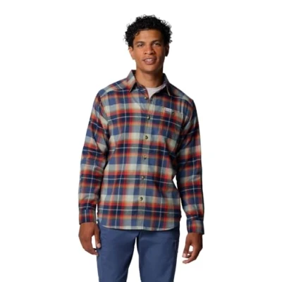 Image of Columbia Men&#039;s Cornell Woods Flannel Long Sleeve Shirt, Collegiate Navy Classic Multi Tartan, S