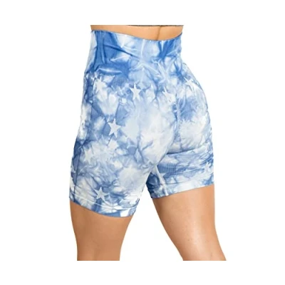 Image of DC Comics Workout Biker Shorts for Women Seamless Scrunch Short Gym Yoga Fitness Wonder Woman Batman Harley Quinn Superman, Tie Dye, L