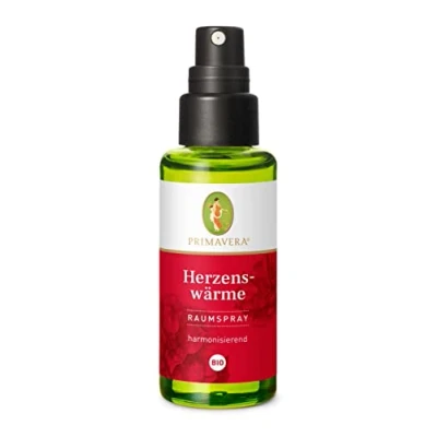 Image of PRIMAVERA Organic Heart Heat Room Spray 50 ml Aroma Diffuser, Aromatherapy Harmonising Vegan
