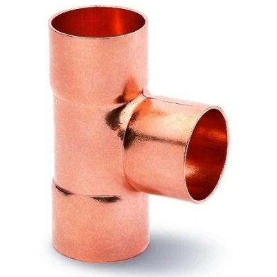 Image of End Feed 22mm Copper Pipe Equal Tee Connector Pack of 25
