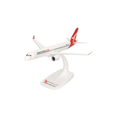 Image of herpa 614337 Snap Fit Plane QantasLink Airbus A220 300 Miniature 1:200 Scale Collectible Model with Base Plastic