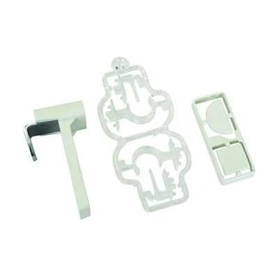 Image of GARDINIA Clamp Support for Curtain Rods/Cafe House Rails, Pack of 2, Mounting without Drilling and Screws, Holder, Metal/Plastic, White, Not Applicable