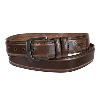 Image of Columbia Men&#039;s Classic Logo Double Belt Loop Casual Dress Single Prong Buckle for Jeans Khakis, Brown, Large