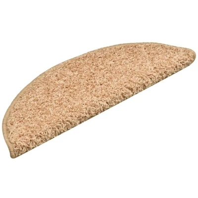 Image of vidaXL Carpet Stair Treads 15 pcs Gold 56x17x3 cm