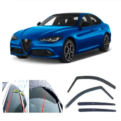 Image of AC WOW 4x Rain Wind Deflectors for Alfa Romeo Giulia 2015 2016 2017 2018 2019 2020 2021 2022 2023 2024