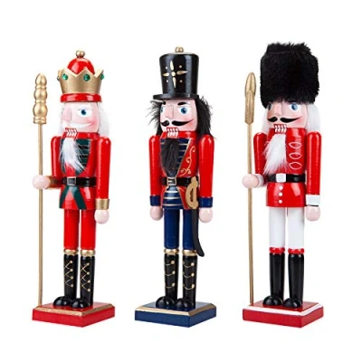 Image of PMS Christmas Decoration Nutcracker, Red, White, Black, Nave Blue, 16cm