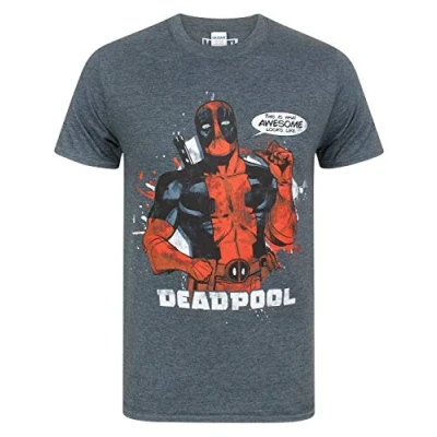 Image of Deadpool Marvel This is What Awesome Looks Like Men&#039;s T Shirt, Charcoal, M