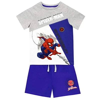Image of Marvel Boys Spiderman T Shirt And Shorts Set Multicoloured Age 7 to 8 Years