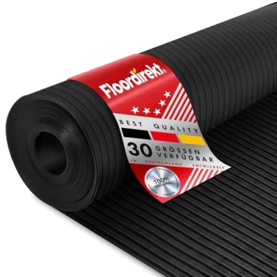 Image of Rubber Runner Floor Mat Wide Groove in 2 Sizes Thickness 3 mm Non Slip (100 x 600 cm)