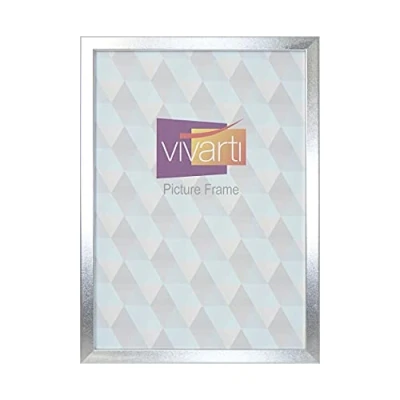 Image of Vivarti Thin Gloss Silver Picture Frame (A3 Size, 29.7 x 42 cm) Portrait or Landscape Photo with Clear Styrene Sheet &amp; Wall Mounted Hook for Photos, Pictures, Posters, Decor, Certificate