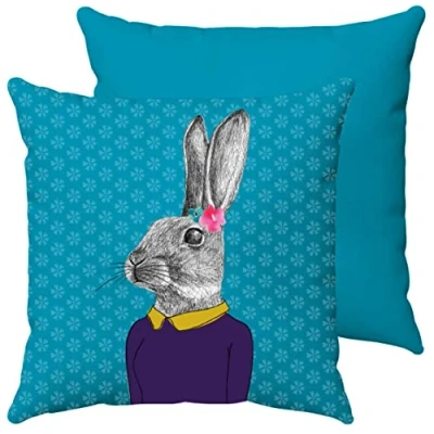 Image of Itucci After Dark Woodland Creatures Cushion, Decorative Animal Cushion (Hare)