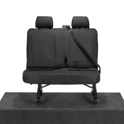 Image of UK Custom Covers SC213B Tailored Heavy Duty Waterproof 2nd Row Double Seat Cover Black To Fit VW Transporter T5/T5.1 Kombi 2003 2015