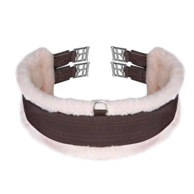 Image of FLEECE LINED GIRTH HORSE TACK SADDLE STRAP [BROWN] [60&quot;]