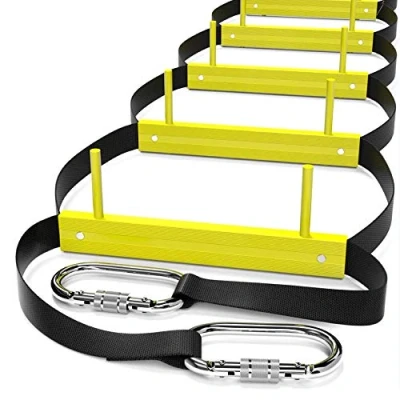Image of Fire Escape Ladder 3 Story Rope for Homes 3rd Floor Portable, Foldable &amp; Compact Emergency Balcony Windows Rescue