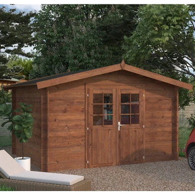 Image of Palmako Valentine 3.4m x 2.8m Premium Log Cabin Shed (28mm)