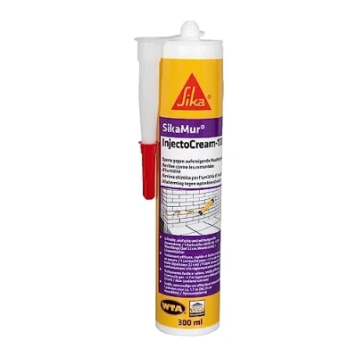 Image of Sika SikaMur InjectoCream 100 Injectable Damp Proof Course Silane Based Rising Treatment Ready To Use Mess Free 300ml, Packaging May Vary