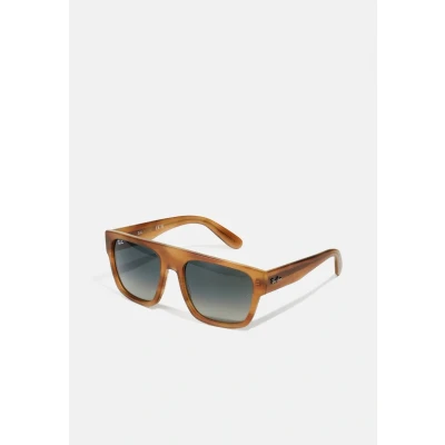 Image of Ray Ban Drifter Unisex Sunglasses, Size: 57, Striped brown/grey gradient