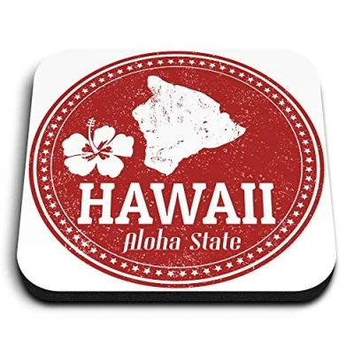 Image of 1 x Square MDF Fridge Magnet Hawaii Aloha State America Travel 5510