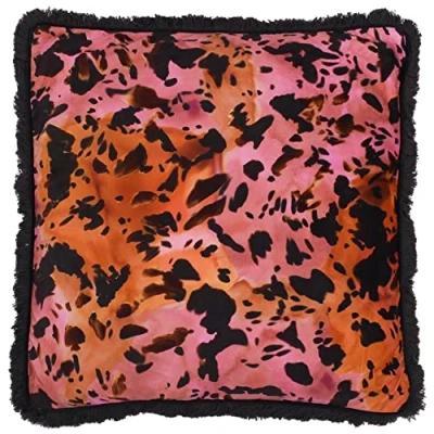 Image of Paoletti Colette Satin Fringed Feather Filled Cushion Multicolour One Size