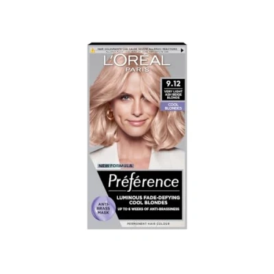 Image of L&#039;Oreal Paris Preference Hair Dye, Long Lasting, Luminous Permanent Colour, 9.12 Siberia