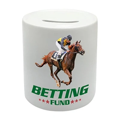 Image of BS040 BETTING FUND Novelty Gift Printed Ceramic Piggy Bank Money Saving Box