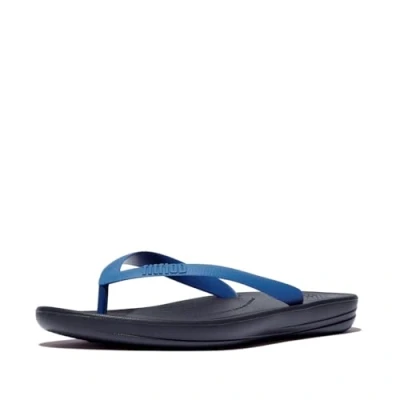 Image of Fitflop Men&#039;s IQUSHION Ergonomic FLIP Flops, Blue, 8 UK