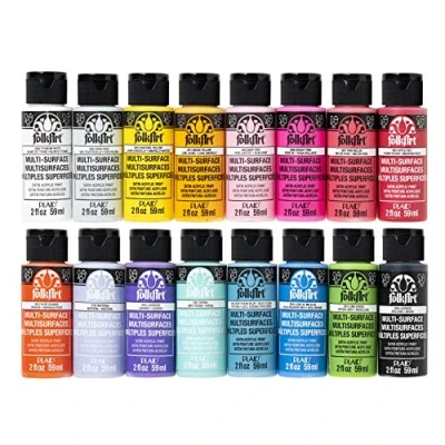 Image of FolkArt PROMOMSB16 Bright Colors, Multi, 59 ml (Pack of 16)