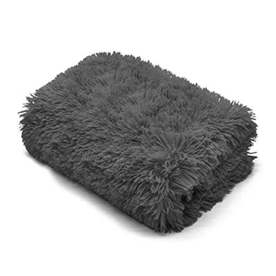 Image of Teddy Fur Throw Blanket With Reversible Sherpa Fleece Luxury Super Soft Fluffy Sofa Bed Warm Cosy (Hug Snug Charcoal, 150 x 200 CM)