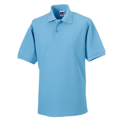 Image of Russell Athletic Mens Polycotton Pique Hardwearing Polo Shirt (Sky Blue) Size X Small